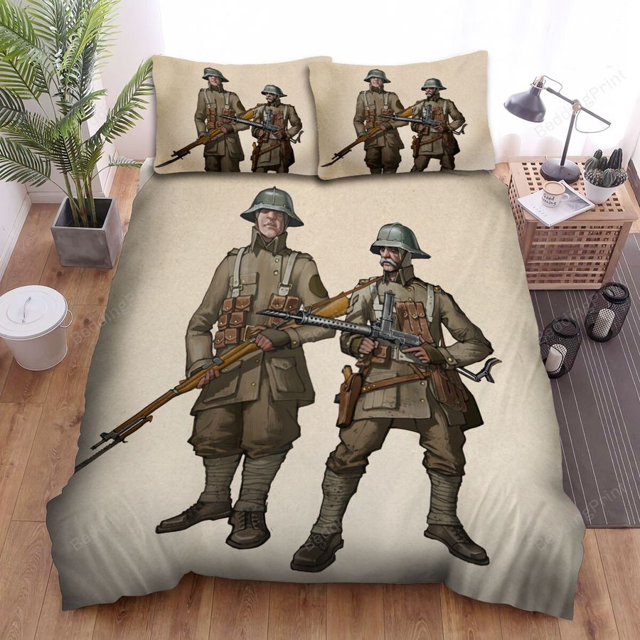 British Soldier In Ww1   Riflemen Unit Bed Sheets Spread Duvet Cover Bedding Sets
