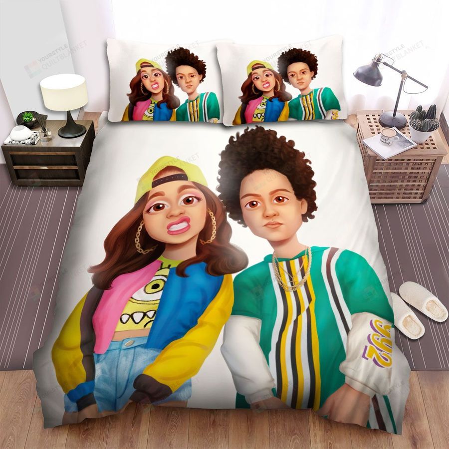 Bruno Mars And Cardi B 3D Illustration Bed Sheets Spread Duvet Cover Bedding Sets