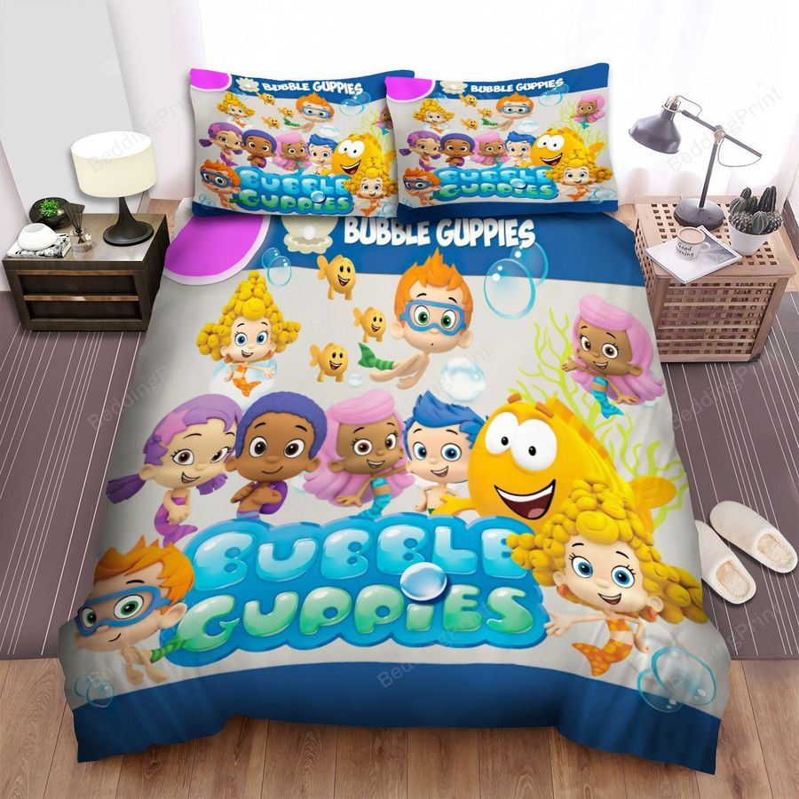 Bubble Guppies Group Posing Bed Sheet Spread Duvet Cover Bedding Sets