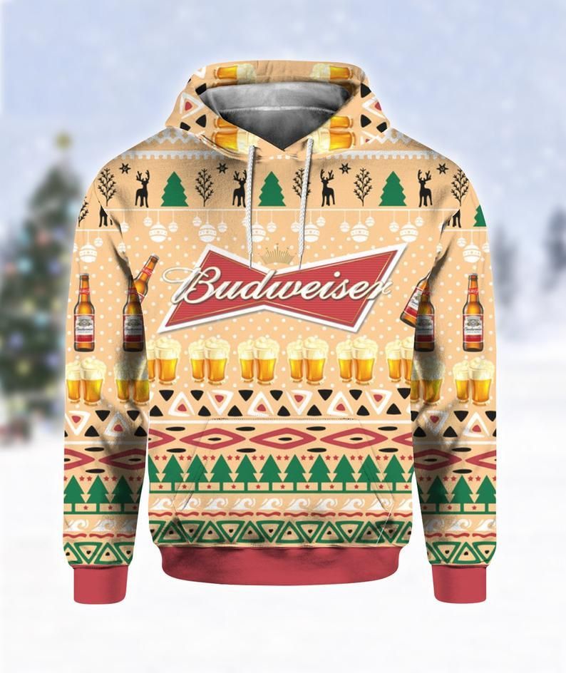 Budweiser Beer Bottle All Over Printed Sweater