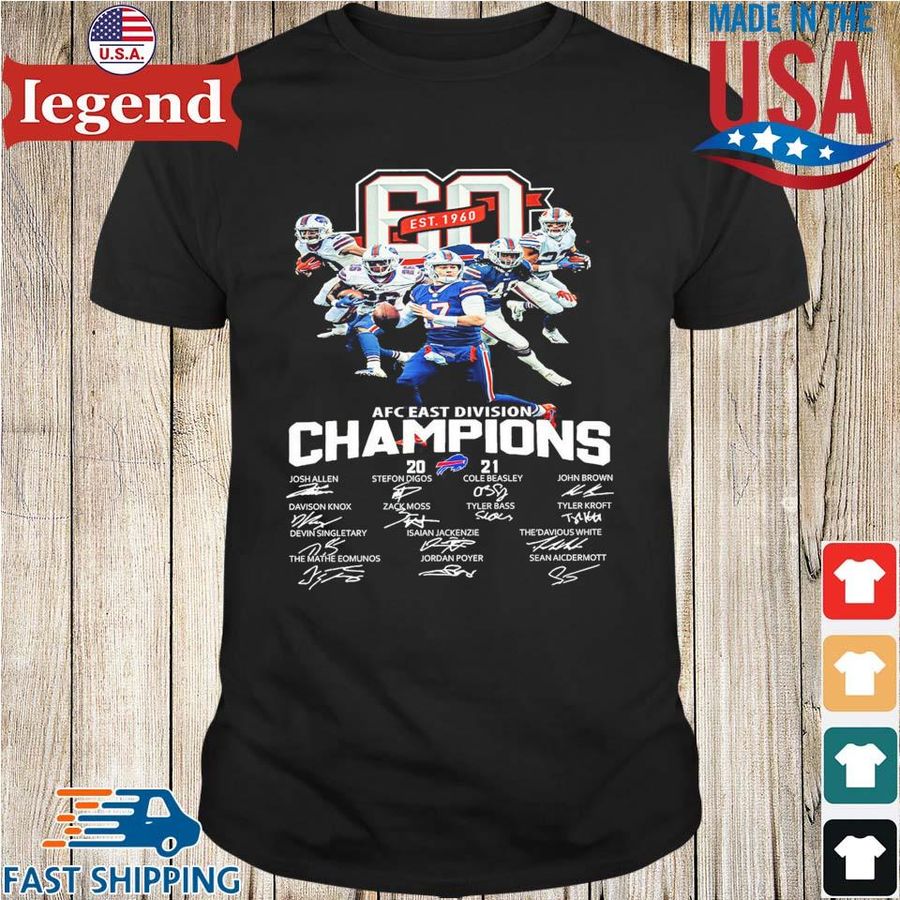 Buffalo Bills Est 1960 AFC East Division Champions 2021 Signatures Shirt