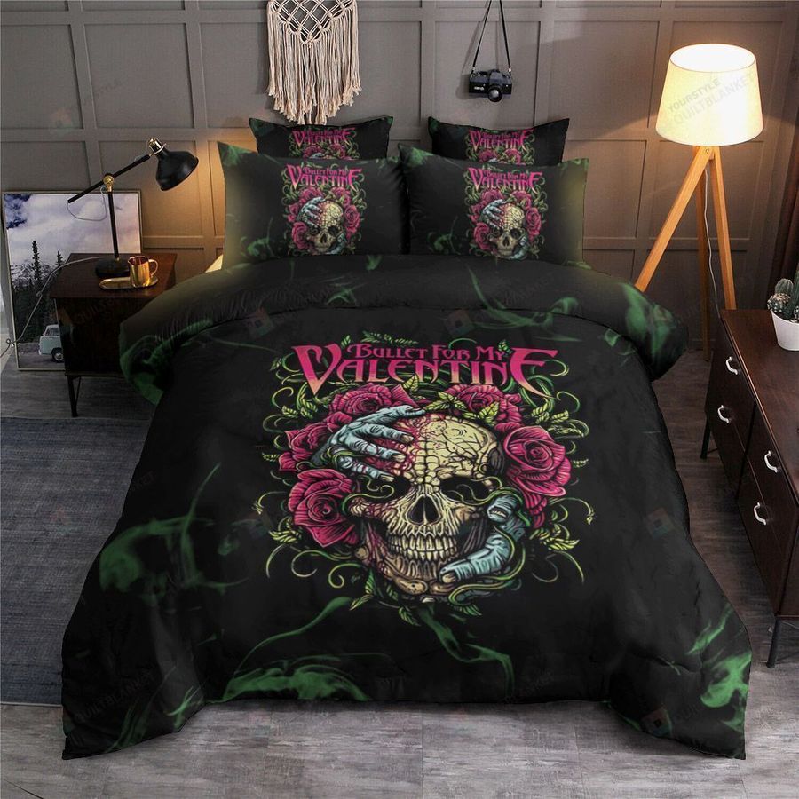 Bullet For My Valentine Skull Cotton Bed Sheets Spread Comforter Duvet Cover Bedding Sets