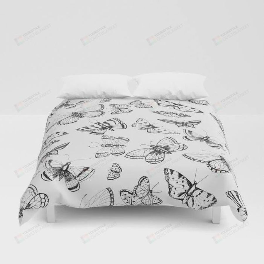 Butterflies And Moths Cotton Bed Sheets Spread Comforter Duvet Cover Bedding Sets