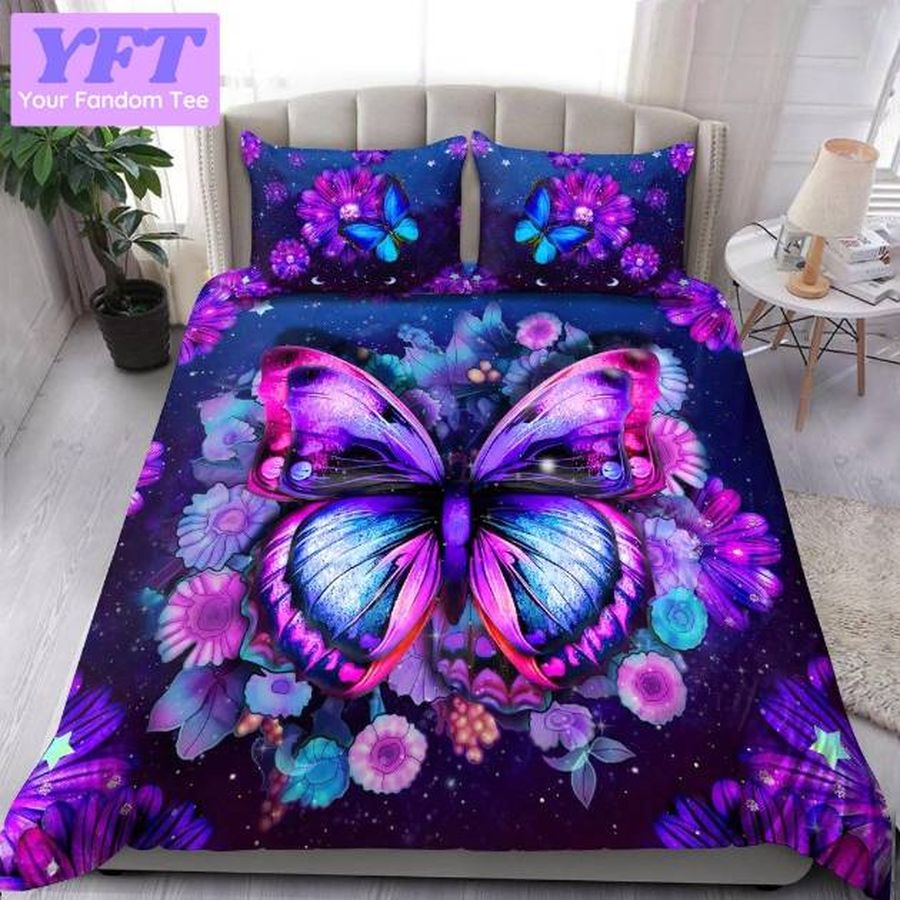 Butterfly Colorful Daisy 3D Bedding Set