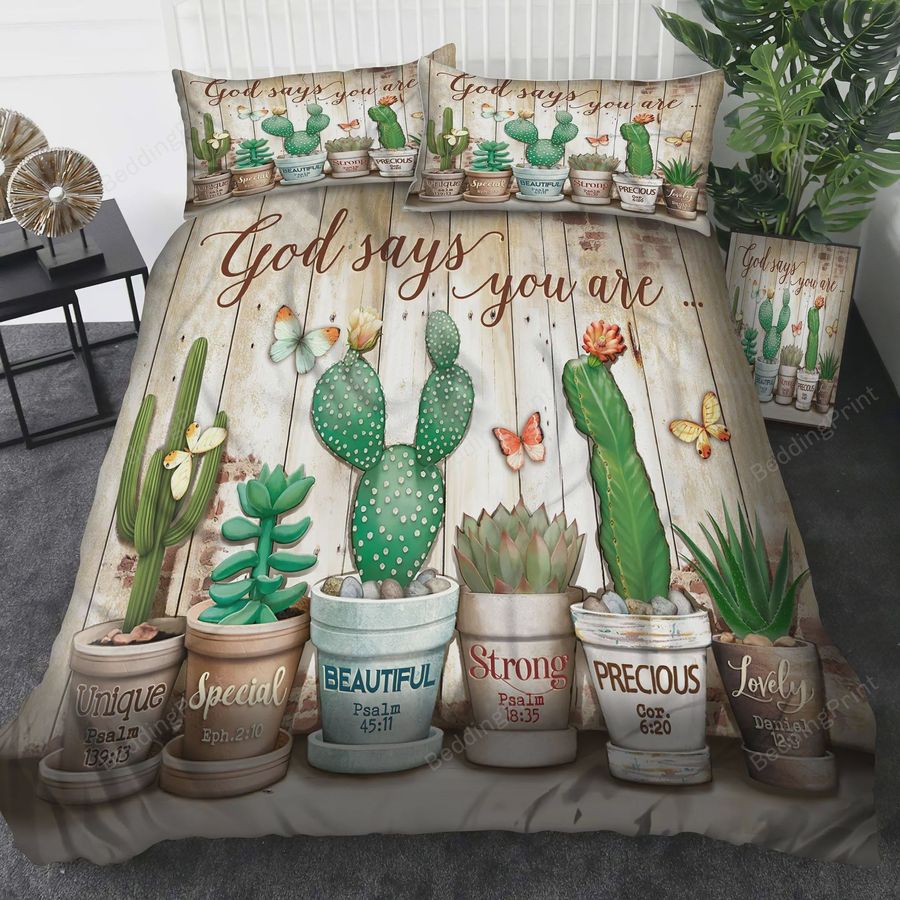 Cactus God Says You Are Bed Sheets Duvet Cover Bedding Sets