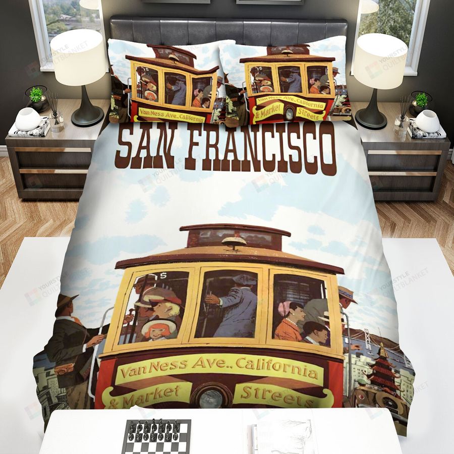 California San Francisco Railway Bed Sheets Spread Comforter Duvet Cover Bedding Sets
