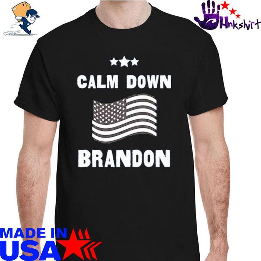 Calm Down Brandon American Flag shirt