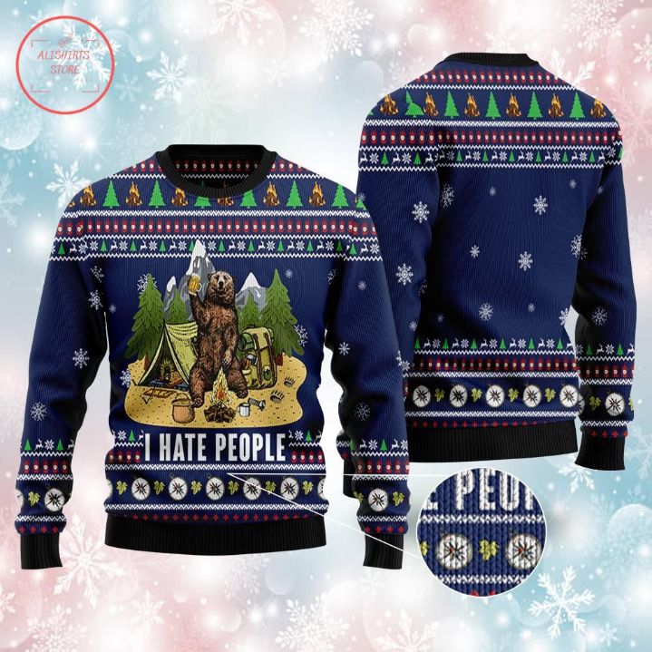 Camping I Hate People Xmas 3D Sweater