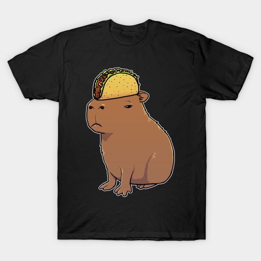 Capybara With A Taco On Its Head T Shirt, Hoodie, Sweatshirt, Long Sleeve