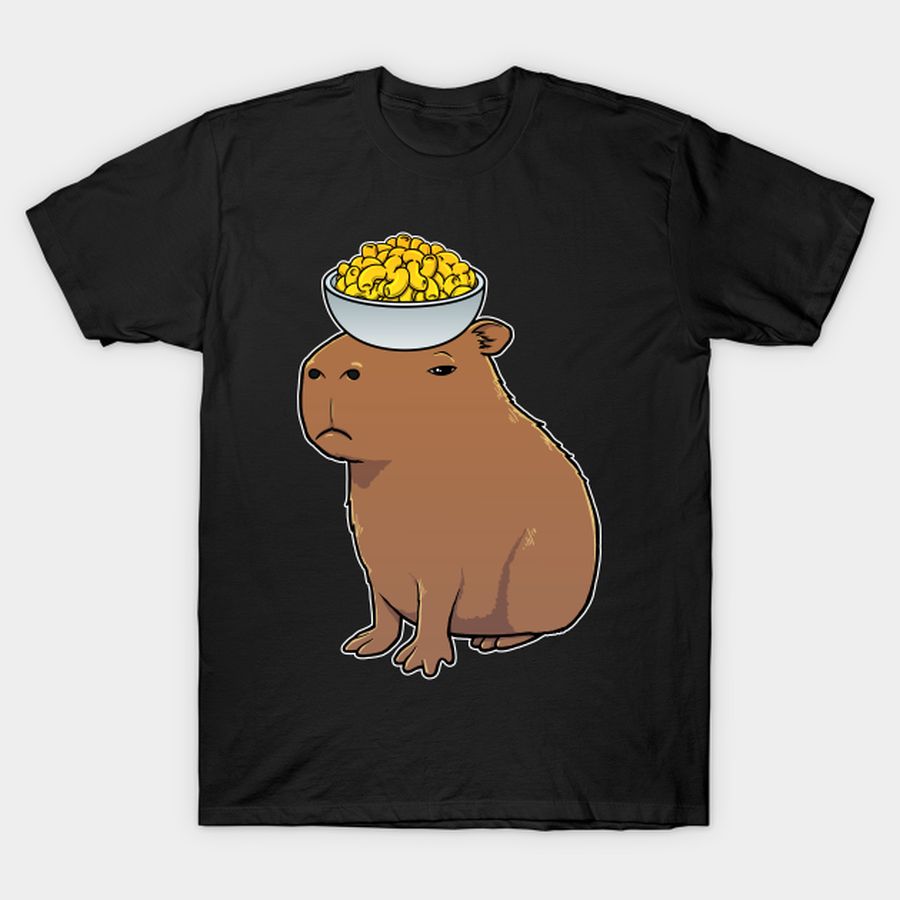Capybara With Mac And Cheese On Its Head T Shirt, Hoodie, Sweatshirt, Long Sleeve