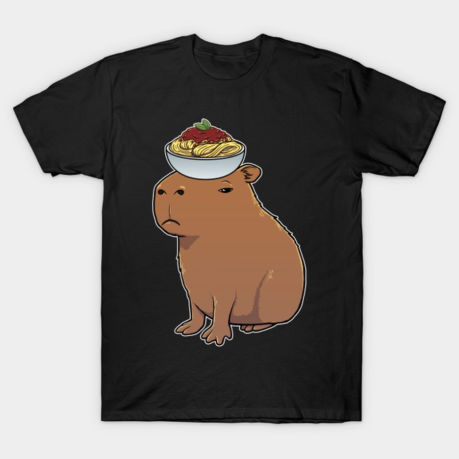 Capybara With Spaghetti Bolognese On Its Head T Shirt, Hoodie, Sweatshirt, Long Sleeve