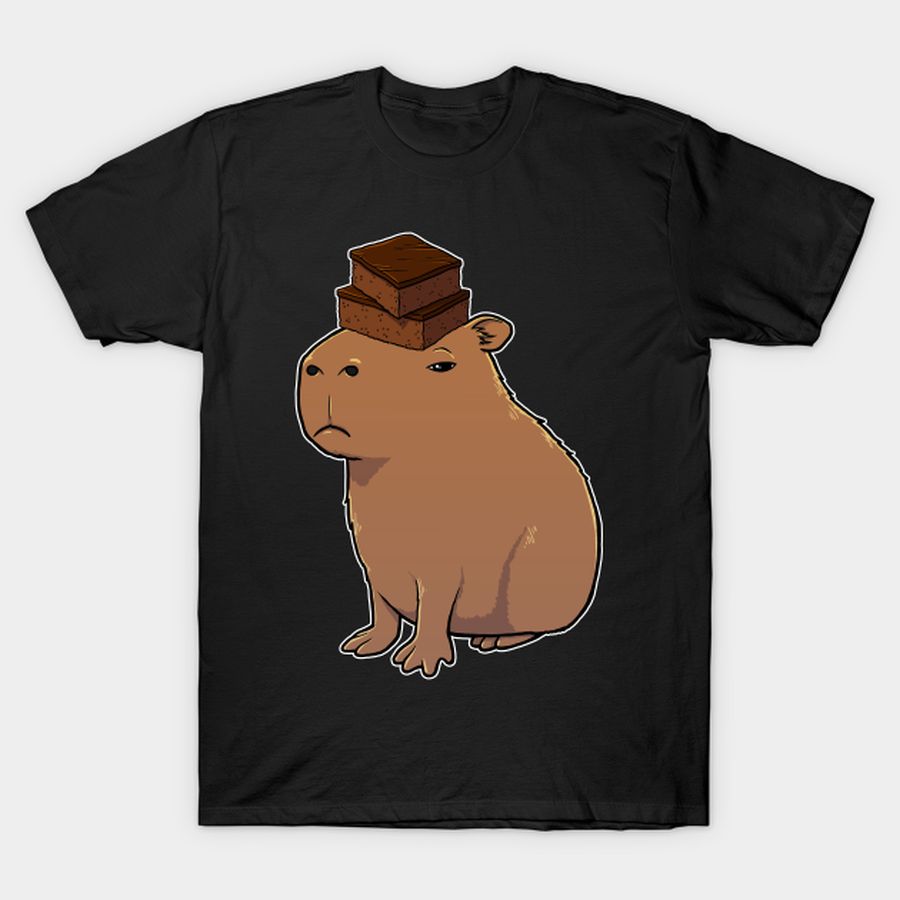 Capybara With To Eat Brownies On Its Head T Shirt, Hoodie, Sweatshirt, Long Sleeve