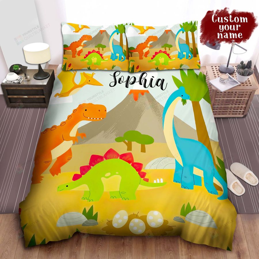 Cartoon Dinosaurs Bed Sheets Spread Comforter Duvet Cover Bedding Sets