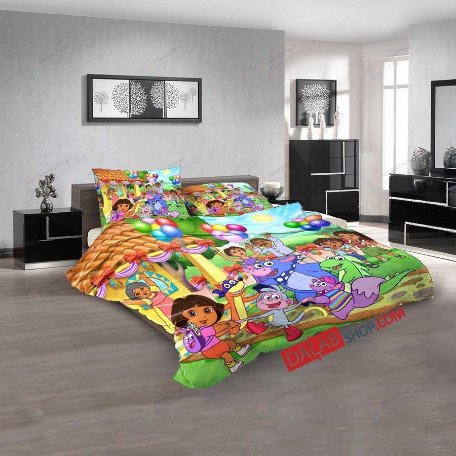 Cartoon Movies Dora The Explorer V 3D Customized Duvet Cover Bedroom Sets Bedding Sets