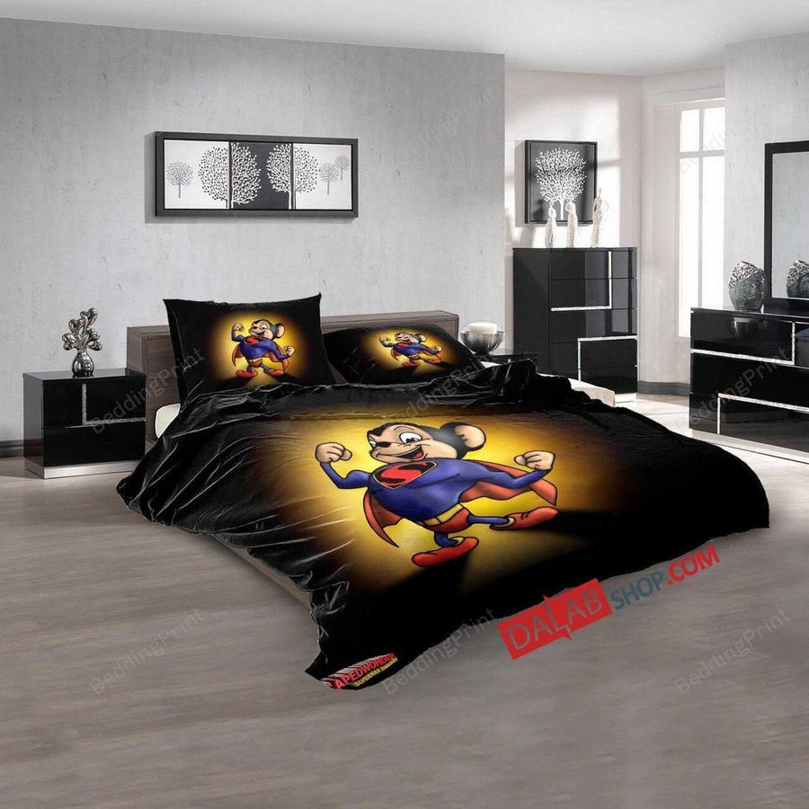 Cartoon Movies Mighty Mouse N 3D Customized Duvet Cover Bedroom Sets Bedding Sets