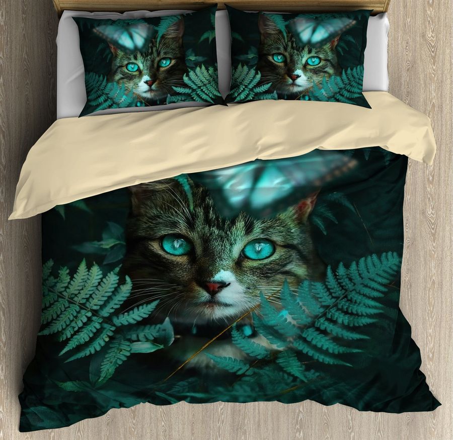 Cat And Leaf Bedding Set Duvet Cover Set