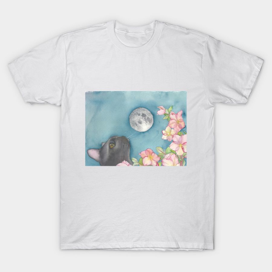 Cat Staring At The Moon T Shirt, Hoodie, Sweatshirt, Long Sleeve