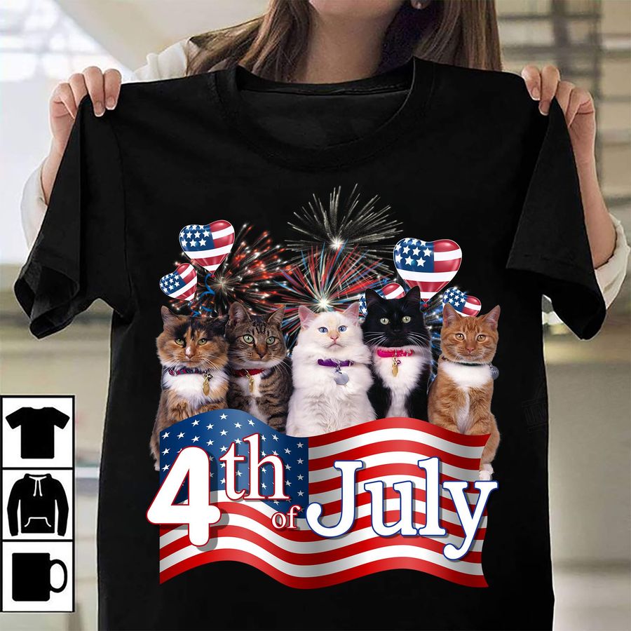 Cats We Love America 4th Of July Shirt