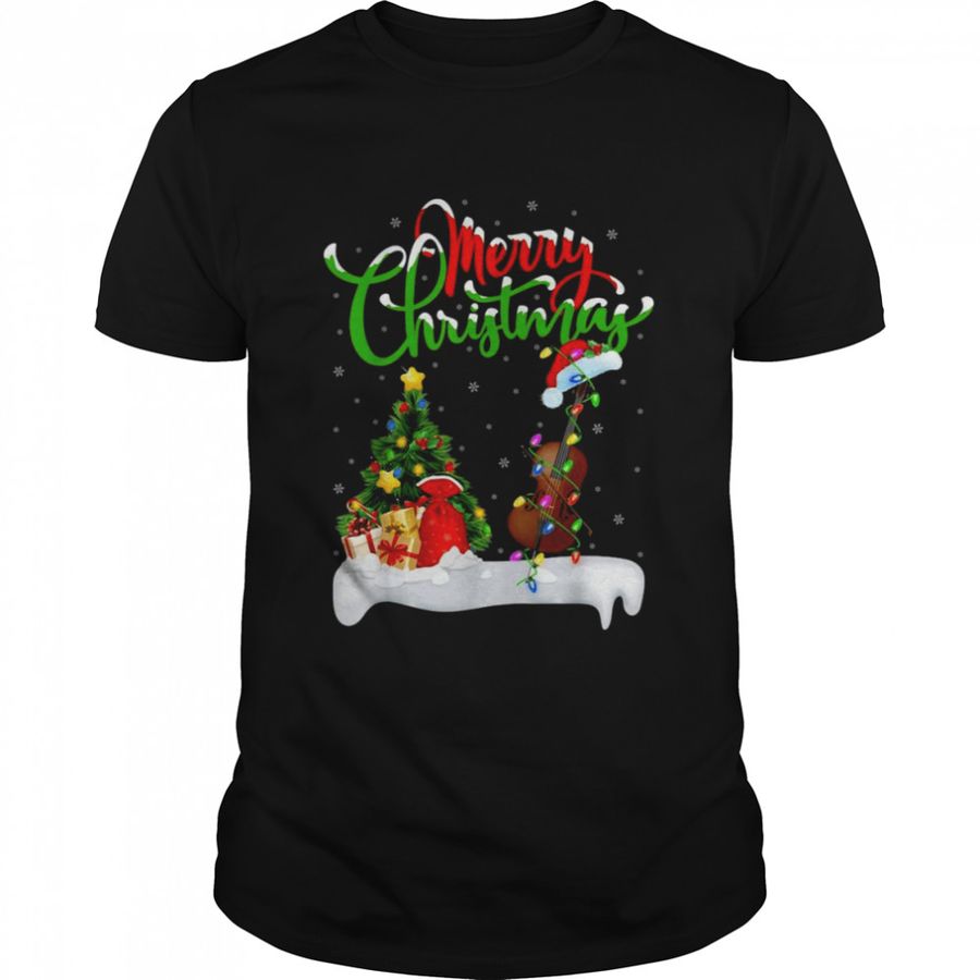 Cello Music Xmas Lighting Santa Cello Christmas Sweater T Shirt