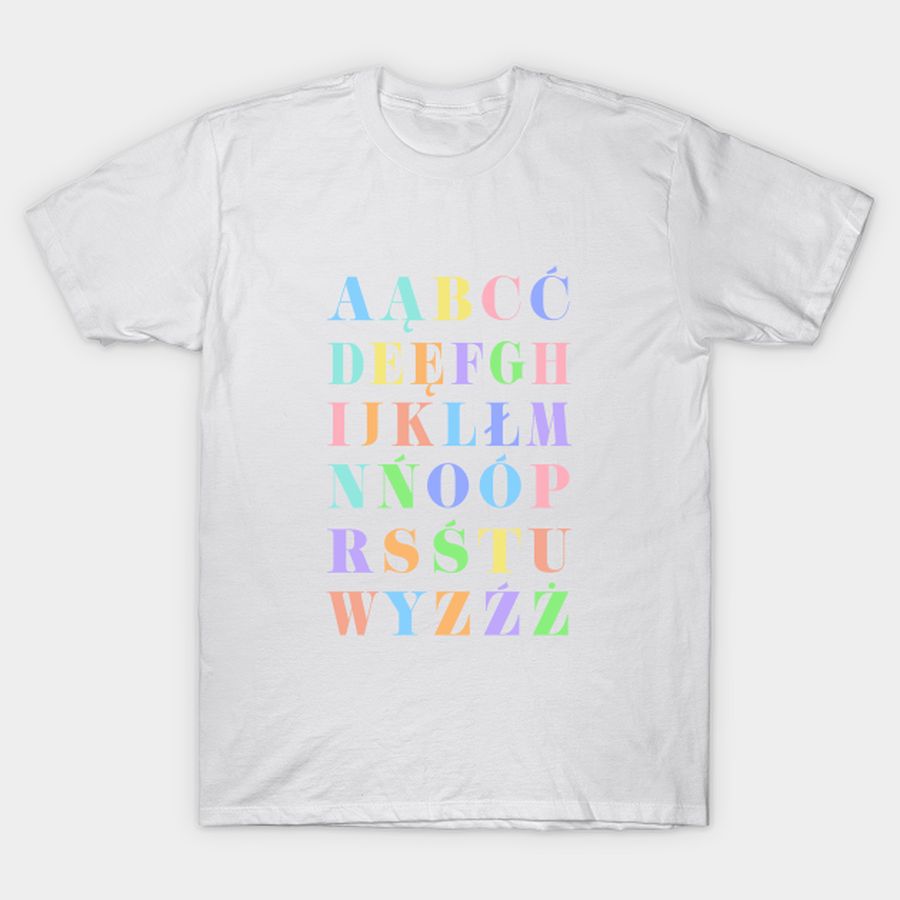Children's Polish Alphabet Chart, Poland Language Chart, Pastel T Shirt, Hoodie, Sweatshirt, Long Sleeve
