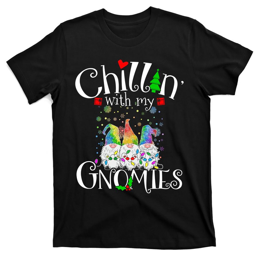 Chillin' With My Gnomies Nordic Gnome Christmas Pajama T-Shirts - 1428