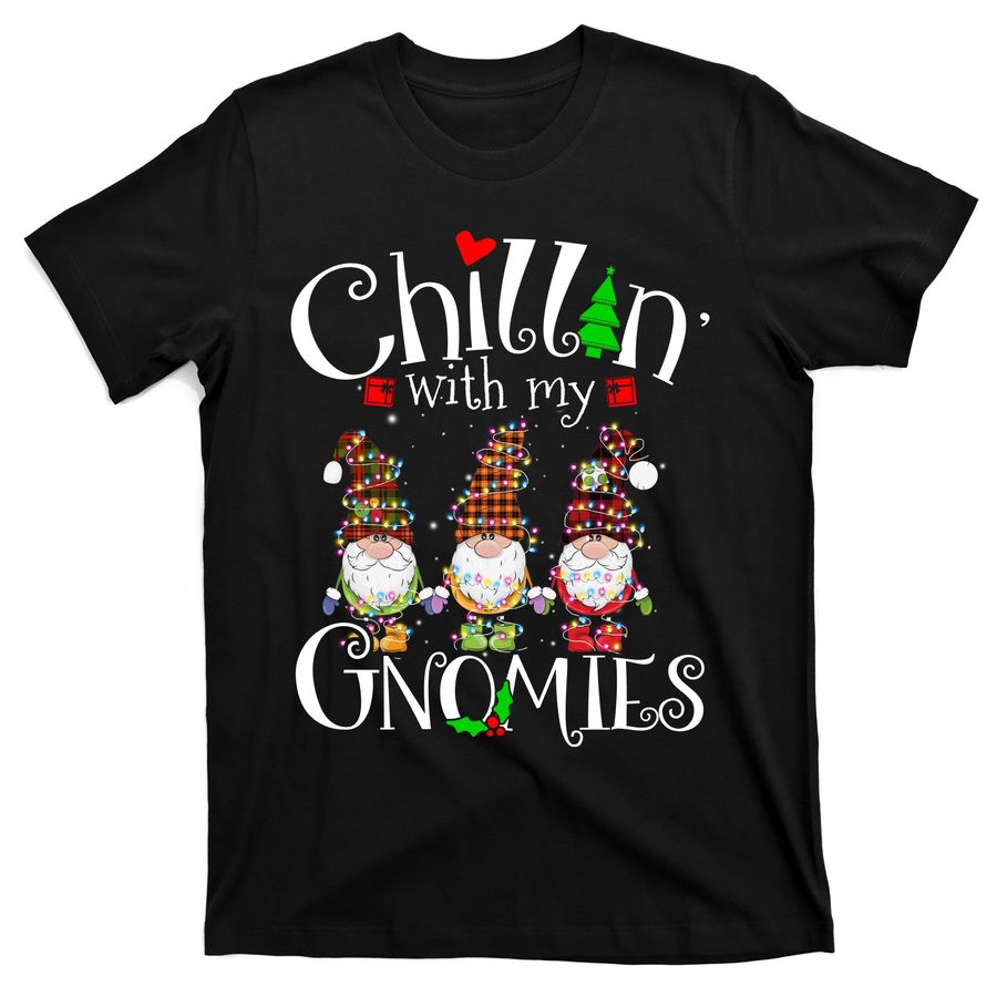 Chillin' With My Gnomies Nordic Gnome Christmas Pajama T-Shirts - 2107