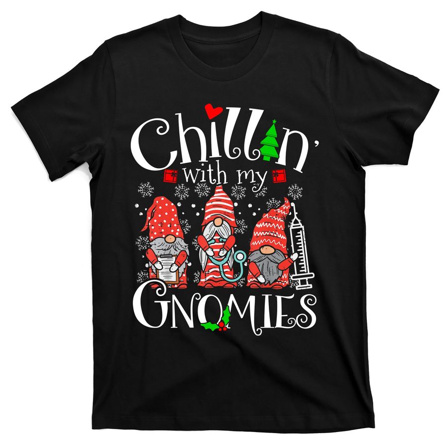 Chillin' With My Gnomies Nordic Gnome Christmas Pajama T-Shirts - 3112