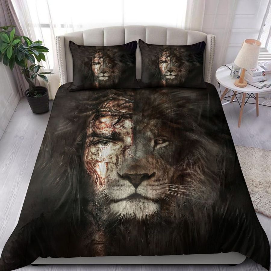 Christ Jesus Inside Lion Bedding Set Duvet Cover Set