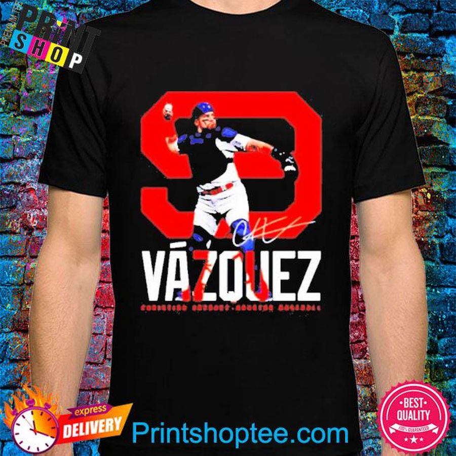 Christian Vazquez Houston Bold Number Shirt
