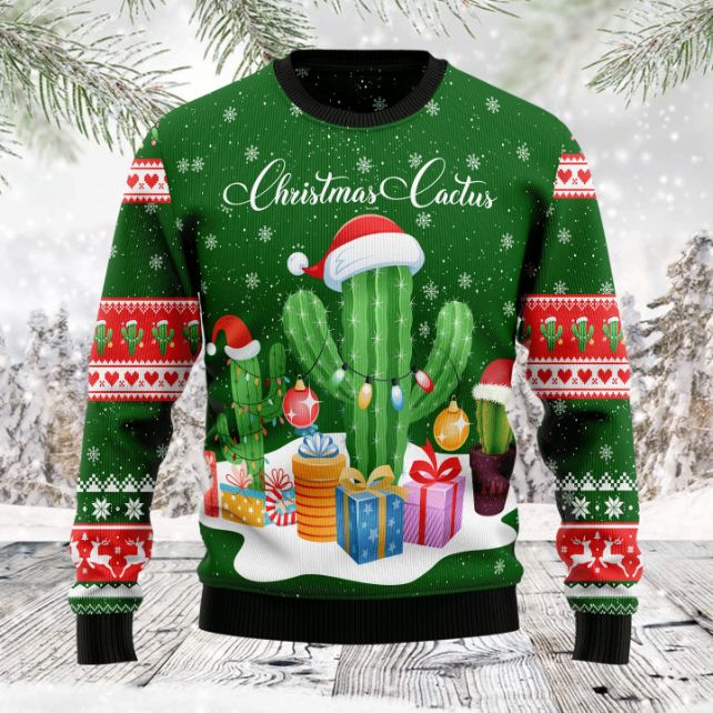 Christmas 3D Sweater Cactus