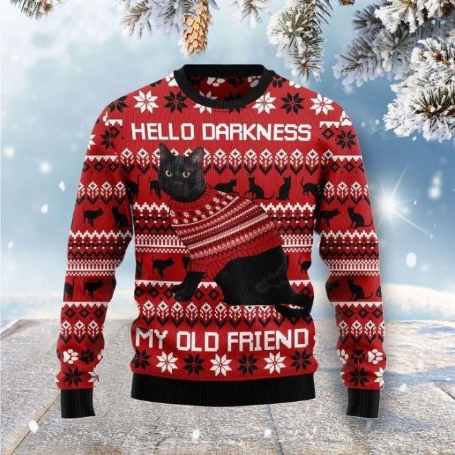Christmas Sweater 3D Hello Darkness My Old Friend