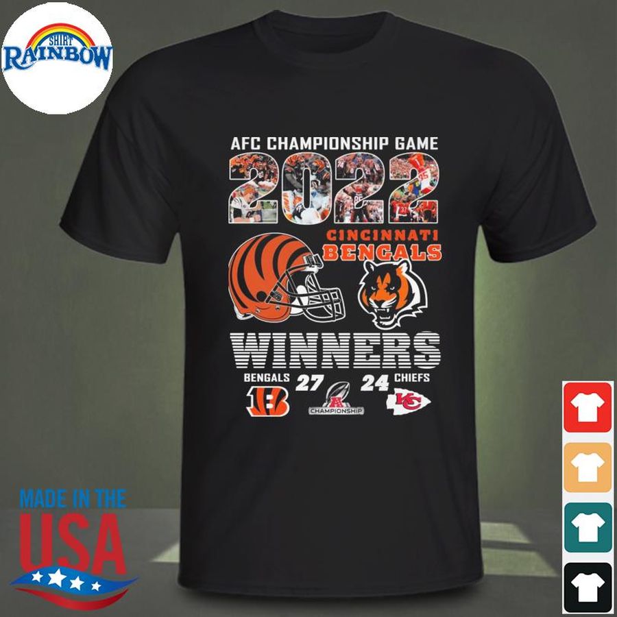 Cincinnati Bengals 2022 AFC Championship game Winners signatures shirt