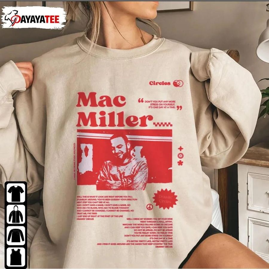 Circle Mac Miller Shirt Vintage Lyrics Graphic Unisex Gifts