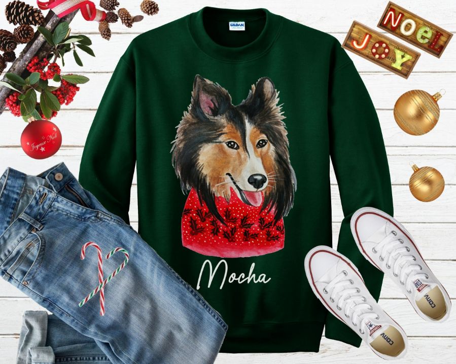 Collie Ugly Christmas Sweater