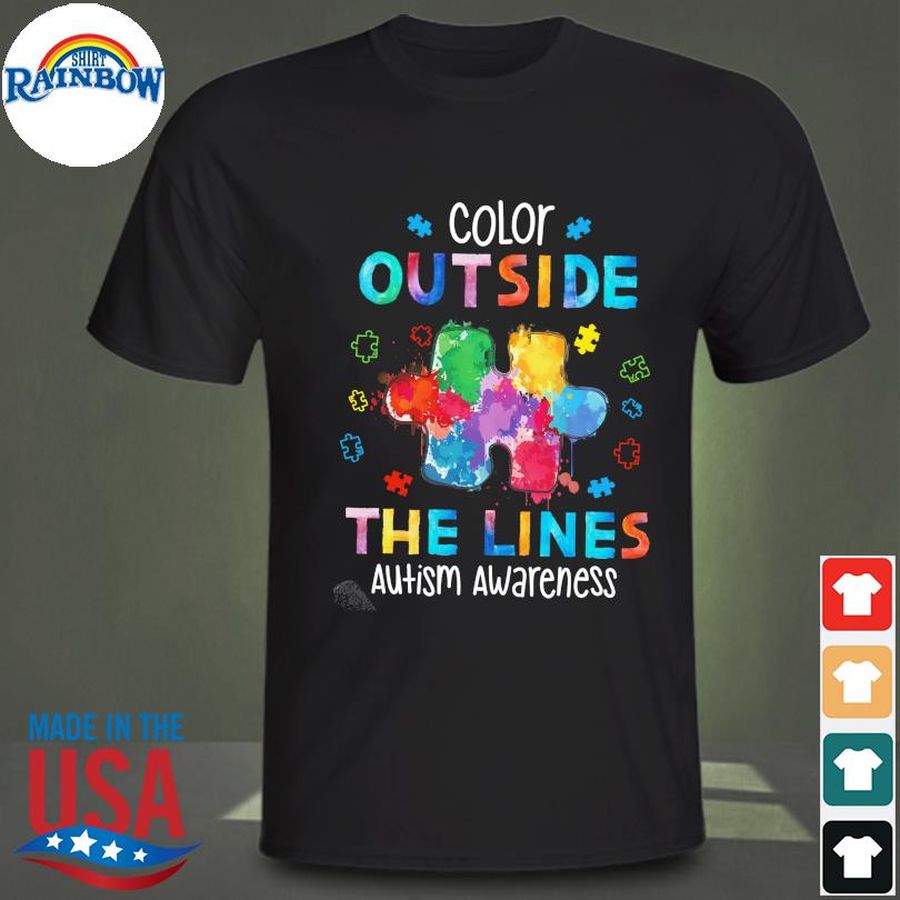 Color outside the lines Autism Awareness shirt