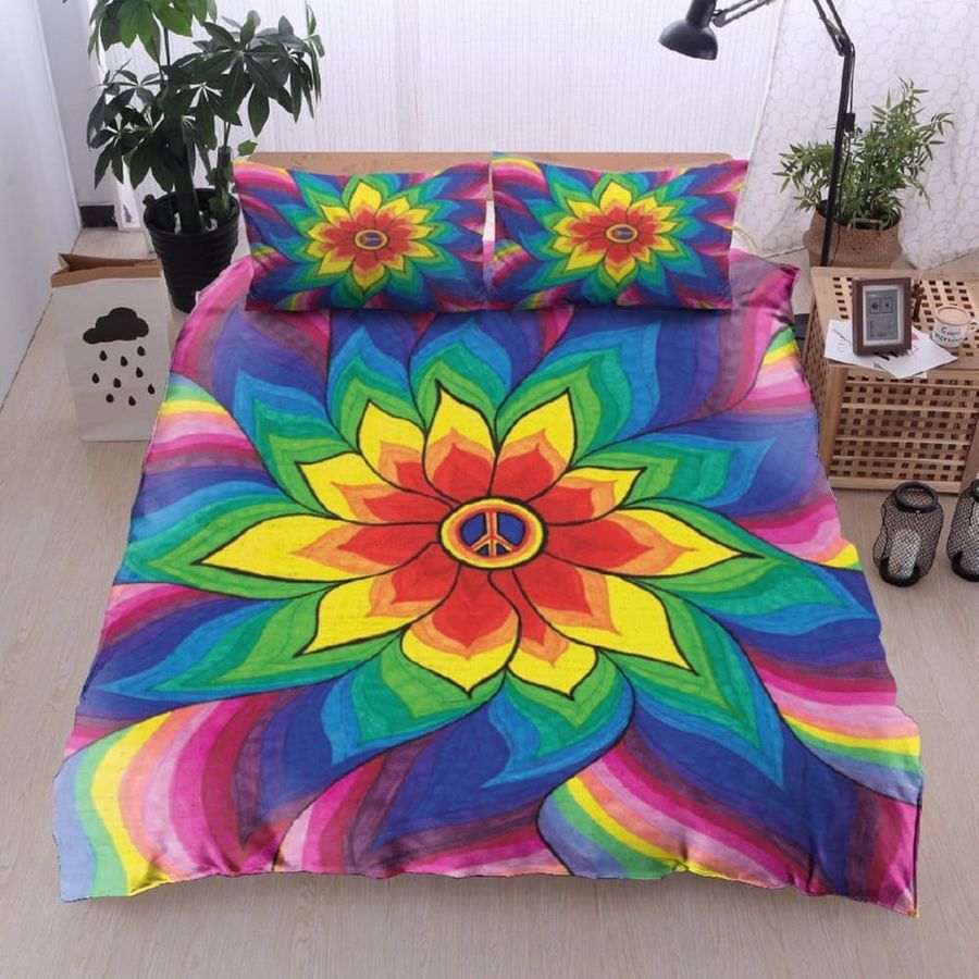 Colorful Hippie Flower Bedding Set Duvet Cover Set