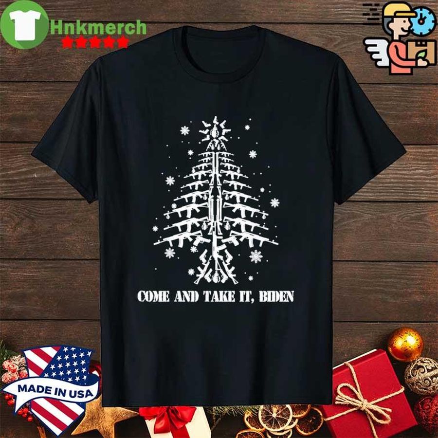 Come And Take It Biden Guns Christmas Tree Snowflakes T-Shirt