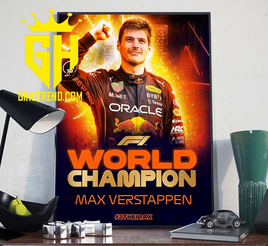 Congratulation Max Verstappen 2022 World Champion F1 Poster Canvas