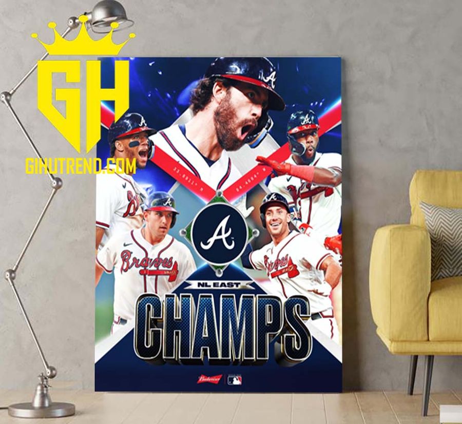 Congratulations Atlanta Braves Champion 2022 NL East Champs Poster Canvas