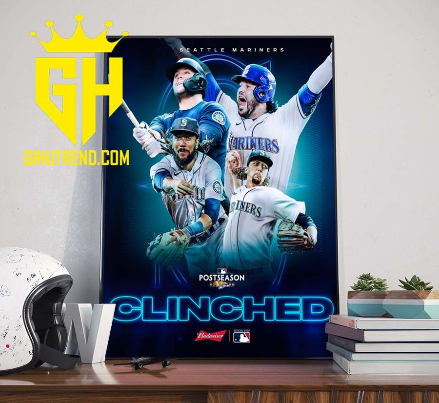 Congratulations Seattle Mariners Clinched Postseason 2022 MLB Poster Canvas