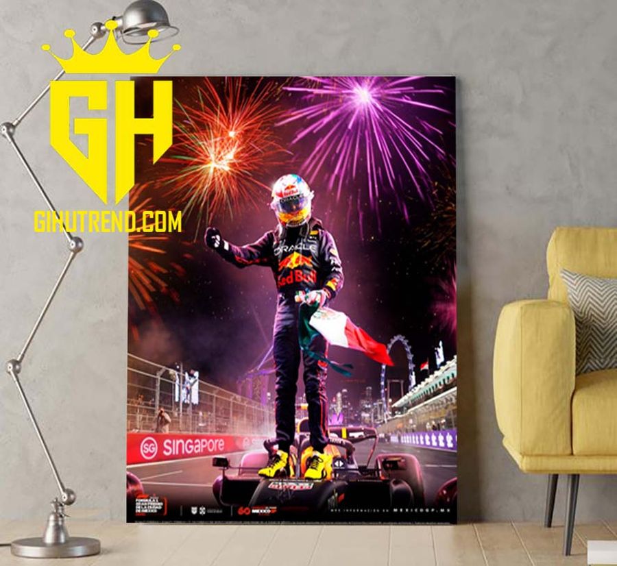 Congratulations Sergio Pérez Winner 2022 Singapore GP Poster Canvas