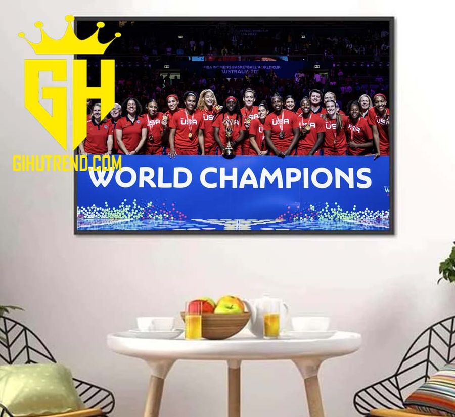 Congratulations USA Basketball Team Champion 2022 FIBA World Cup Championship Poster Canvas