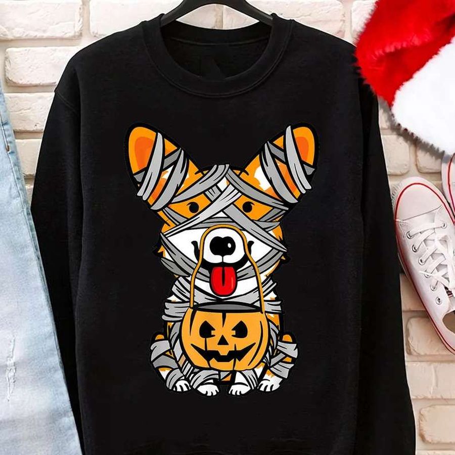 Corgi Mummy Dog Lover Halloween T-Shirt