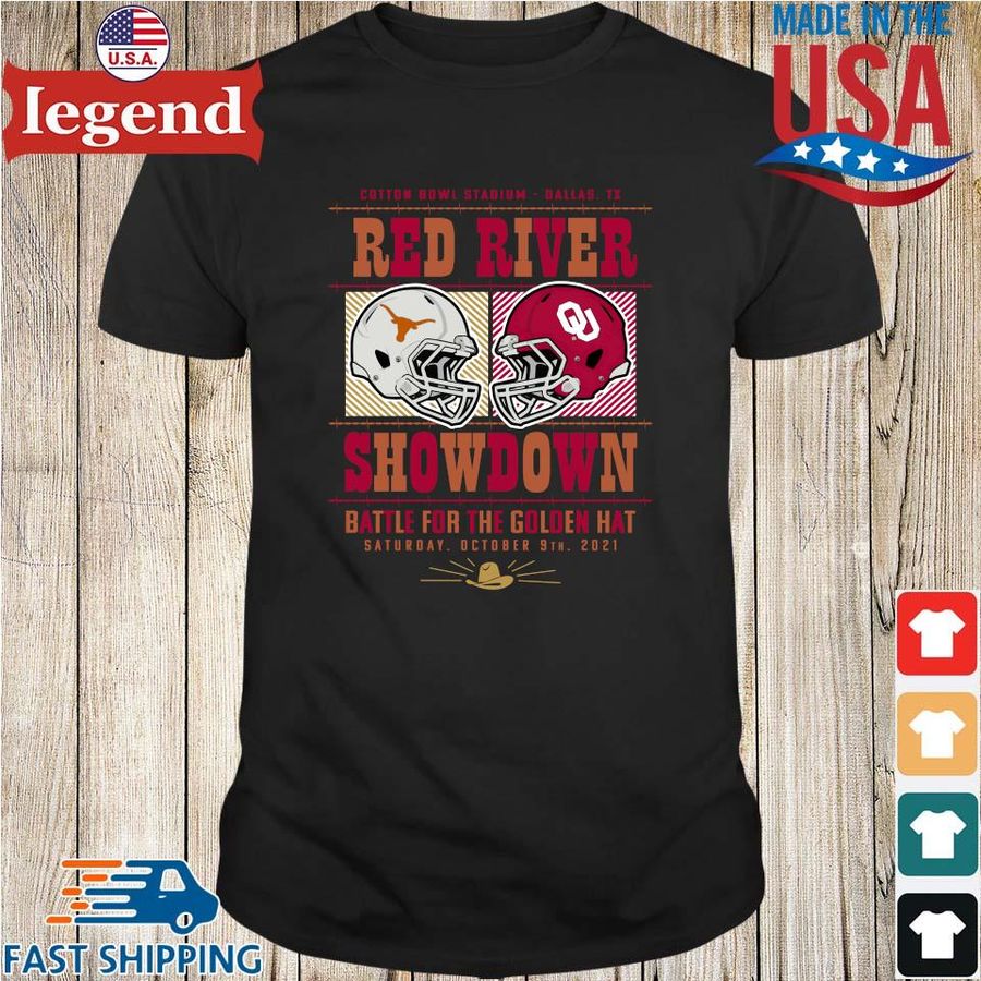Cotton Bowl Stadium Dallas Tx Red River Showdown Battle For The Golden Hat Saturday October 9th 2021 Shirt