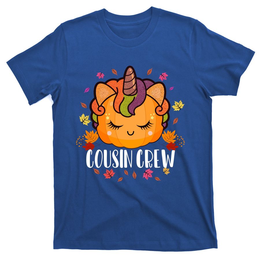 Cousin Crew Cute Unicorn Pumpkin Halloween Family Matching Gift T-Shirts