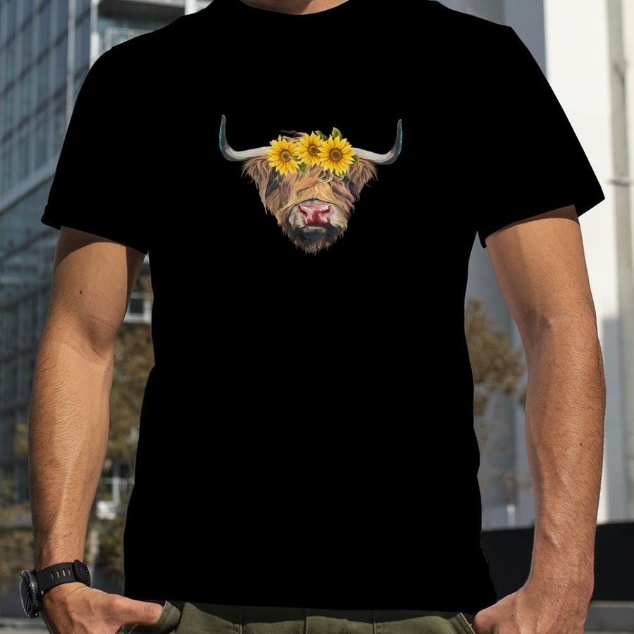 Cow Heifer Mom Farming Serape Leopard Sunflower T Shirt