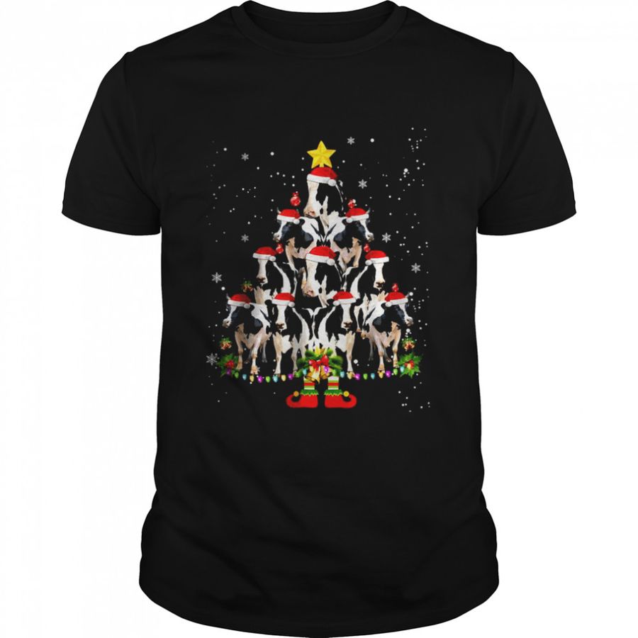 Cow Xmas Cow Christmas Tree Funny Animals Farmer Lover T Shirt