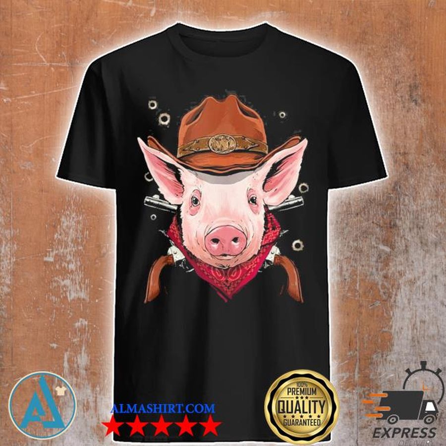Cowboy pig western rodeo cowboy hat and bandana new 2021 shirt