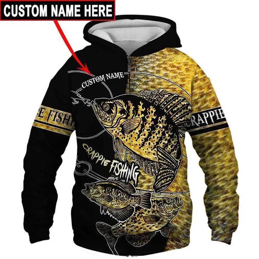 Crappie Fishing Personalized 3D Hoodie Great Fishing Gifts For Dad