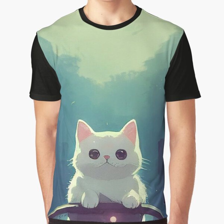 Creepy Cat Looking At You Graphic T-Shirt